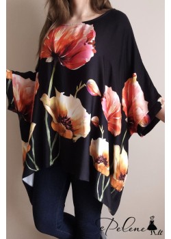 Nauja gėlių rašto palaidinė su šilku